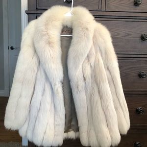 White fox fur coat